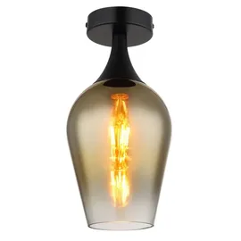 meineWunschleuchte Kleine LED Deckenleuchte für Wohnzimmer Lampenschirm Glas, Ø15cm
