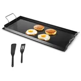 Vevor Grillpfanne Karbonstahl universelle rechteckige Platte (812 x 310 mm) mit flacher Oberseite, Gasgrill-Grillplatte für BBQ-Grill Teppanyaki, tragbares Familienkochgeschirr mit Griff