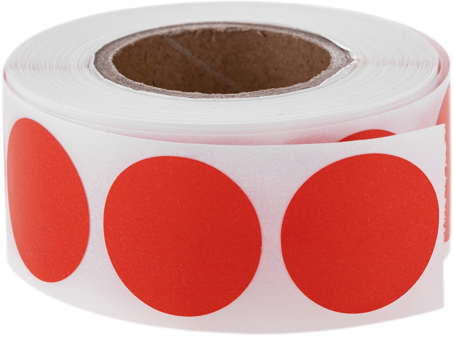 PrimeMatik - Rolle mit 500 roten runden Klebeetiketten 19 mm