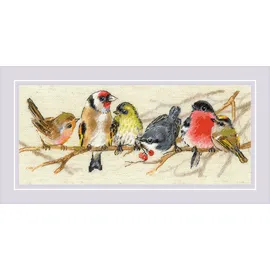 Riolis Kreuzstich Stickpackung "Vögel auf dem Ast", Zählmuster, 35x15cm