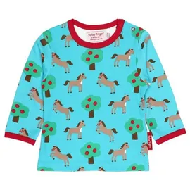 Toby Tiger Langarmshirt mit Pferde Print in blau | Gr.: 80