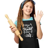 LuxusKollektion Kochbesteck-Set Kinderschürze Mädchen Baumwolle Verstellbar Kochschürze Hier Kocht Der