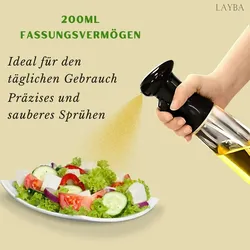 Ölsprühflasche 200 ml - Schwarz, Tropffrei