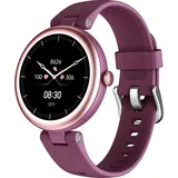 Damen-Smartwatch, 1,1 Zoll kleiner Touchscreen mit Schrittzähler, Schlafüberwachung, SpO2-Überwachung, Herzfrequenzüberwachung, Smartwatch IOS ... - Violett