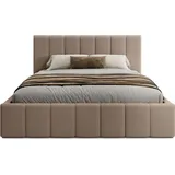 FEDVE Polsterbett Doppelbett Handorf Schlafzimmer Bett Bettkasten 200x200 cm Brown (Anthology 04) - Braun