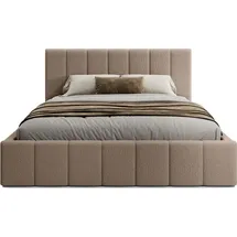 FEDVE Polsterbett Doppelbett Handorf Schlafzimmer Bett Bettkasten 200x200 cm Brown (Anthology 04) - Braun
