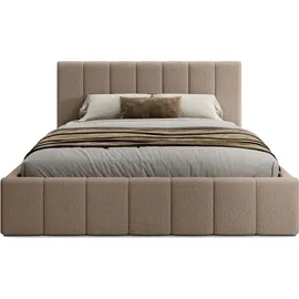 FEDVE Polsterbett Doppelbett Handorf Schlafzimmer Bett Bettkasten 200x200 cm Brown (Anthology 04) - Braun