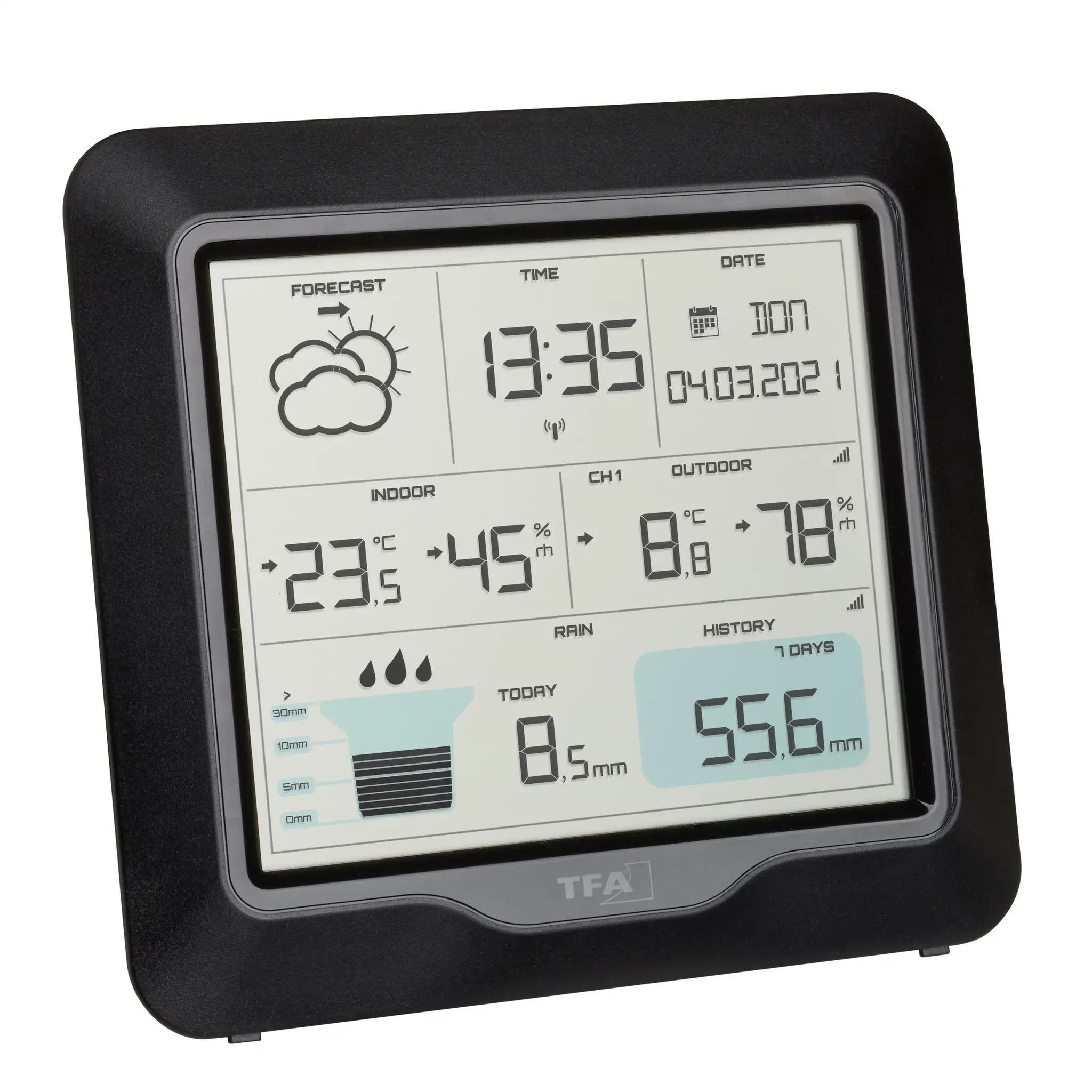 TFA Dostmann 35.1160.01, Elektronisches Umgebungsthermometer, Drinnen/Draußen, D