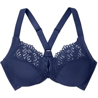 GLAMORISE WonderWire-Vorderverschluss-BH mit T-Rücken - Blau 90H Damen