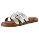 Marco Tozzi Damen Pantoletten aus Leder Bequem, Silber (Silver), 39 EU