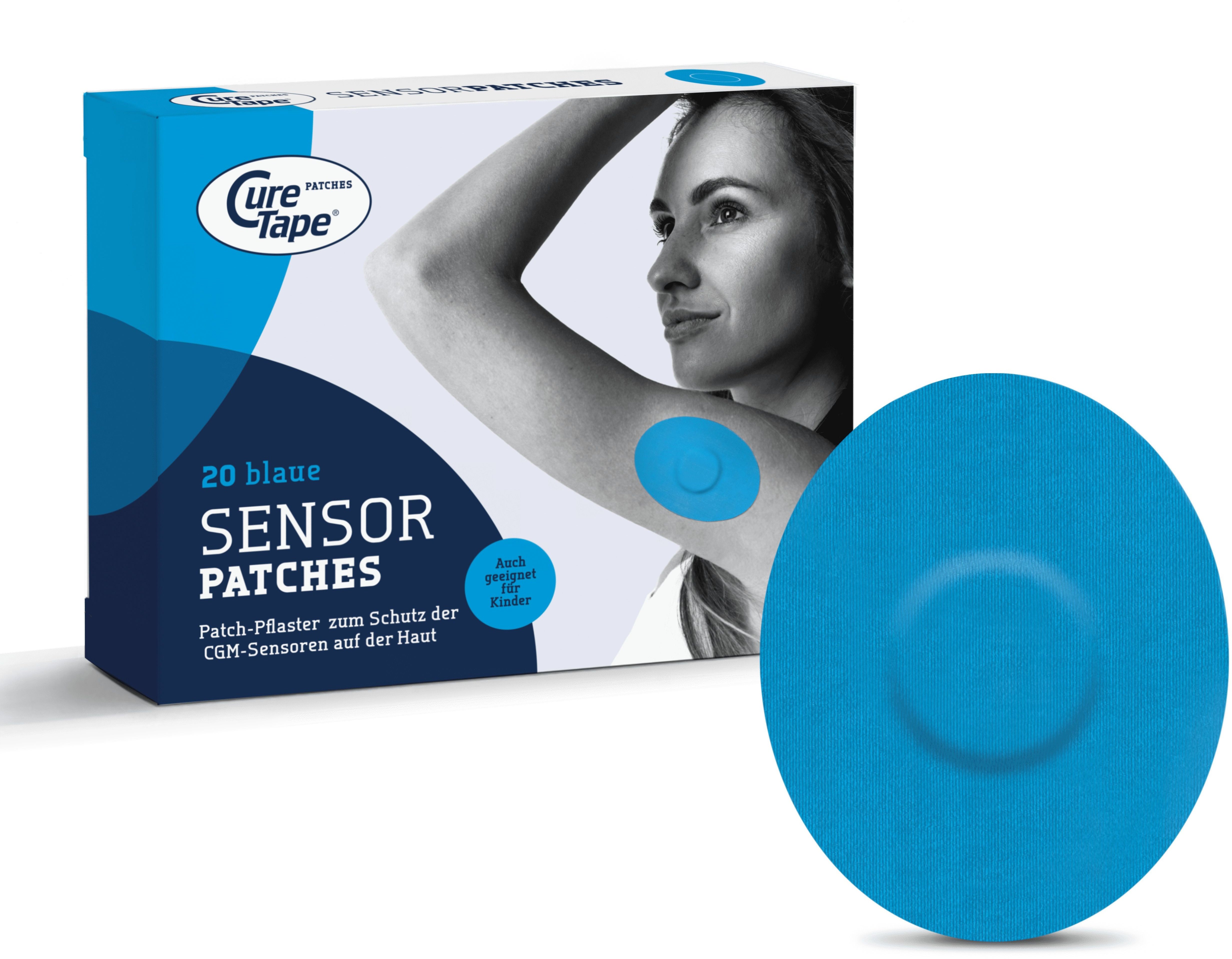 CureTape® - Wasserbeständige Diabetes-Sensor Fixierpflaster 20 St blau