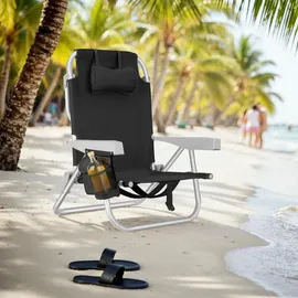 Tectake Campingstuhl Coral Schwarz