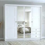 A&J MöbelLand Drehtürenschrank OSLO 200 x 215 x 59,5 cm Weiß