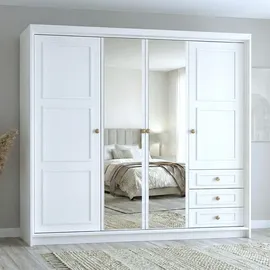 A&J MöbelLand Drehtürenschrank OSLO 200 x 215 x 59,5 cm Weiß