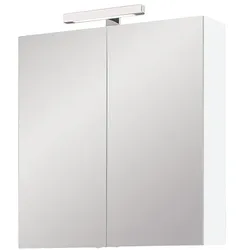 Spiegelschrank Estra mit LED-Beleuchtung, weiß hochglanz, 2 Türen, 700 x 770 x 208 mm