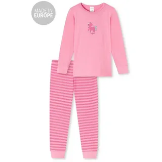 SCHIESSER Langer Schlafanzug Basic Kids in Rosa - Gr.: 128