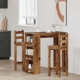 vidaXL Bartisch mit Regal 102 x 50 x 103,5 cm Braun