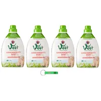 4x CHANTECLAIR VERT Ammorbidente Bebè Dolce Talco - Flüssiger Weichspüler Hypoallergen, besonders weich auf Stoffen - 900ml + Beni Culinari Kostenloser Schlüsselanhänger