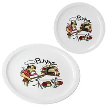 Mambocat 2er Set Mario XXL Pizzateller Ø33,5cm 2 Pers. Teller Pizza Bäcker große Platte