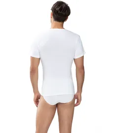 MEY V-Shirt "Noblesse", Herren, Gr. 4XL, weiß, Feinripp, Obermaterial: 100% Baumwolle, körpernah hüftbedeckend, V-Ausschnitt, Shirts, ohne auftragende Seitennähte