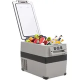 vidaXL Kühlbox mit Griff und Adapter Schwarz und Grau 35 L PP & PE