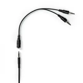 Nedis PC-Headset - Klappbares Mikrofon für Online-Meetings, Skype - Gaming - 40 mm-Lautsprechertreiber, 1.8m Kabel / Schwarz, Stereo, 3.5mm