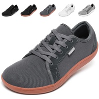 Barfußschuhe Herren Damen Barfussschuhe Weit Zehenschuhe Zero-Drop Sohle Minimalistische Traillaufschuhe Walkingschuhe Dunkelgrau EU44 - 44 EU