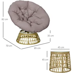 Outsunny - Gartenmöbel-Set - 85Lx70Wx82Hcm - Kaffee