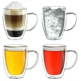 Creano 4er Set Doppelwandgläser s-hoch, 400ml Glas | Gr.: onesize