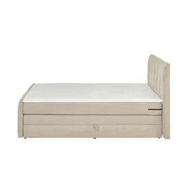 Sofa.de Boxspringbett mit Bettkasten ¦ beige ¦ Maße (cm): B: 200 H: 110