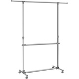 Songmics Rollgarderobe LLR401 grau Metall 101,0 - 166,0 x 113,0 - 180,0 cm