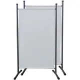 Quick Star Paravent 180 x 78 cm Weiß Metall 2 St.