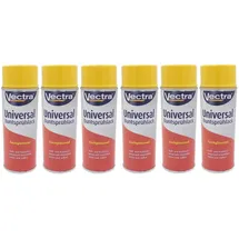 Buri 6x Vectra Universal Sprühlack rapsgelb glänzend Lackspray 400ml Farbspray