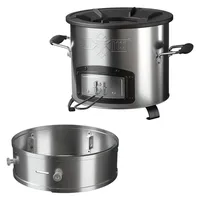 bbq#boss BbqBoss Raketenofen mit Power Ring Silber, Edelstahl Campingofen, Campingkocher