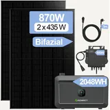 Growatt 870W Balkonkraftwerke Growatt NOAH 2000 2048WH Batteriesysteme mit 800W Microinverter und 5M AC Kabel