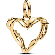 Pandora Stacheldraht-Herz Charm-Anhänger 762526C00 Anhänger Goldfarben Herz mit Stacheldraht
