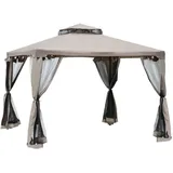 ComfortXL Pavillon, Grau, Metall, 294x265x294 cm, Sonnen- & Sichtschutz, Pavillons & Pergolas, Pavillons