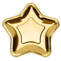 6 Teller Stern Gold Folie