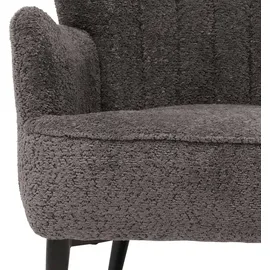 Mendler Lounge-Sessel HWC-K37 Chenille 75 x 80 x 75 cm dunkelgrau mit Kissen