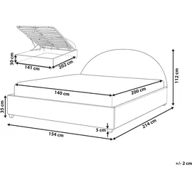 Beliani Bett mit Bettkasten Lattenrost 140 x 200 cm
