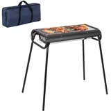 Todeco Holzkohlegrill Edelstahl Kaltgewalzter Stahl mit Grillnetzgriff, Portable Campinggrill mit Tragetasche, Abnehmbare BBQ Grills für Outdoor Garten Party Terrasse Camping