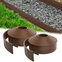 MAYTIIMO Flexible Rasenkante Kunststoff - 6m x 9.6mm Beeteinfassungen Raseneinfassung Gartenumrandung Beetumrandungen Mähkante Palisade - Braun