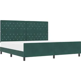 vidaXL Boxspringbett 200 x 200 cm Dunkelgrün