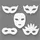 Creativ Company - Karnevals-Masken, H 8,5-19 cm, B 15-20,5 cm, 230 g, Weiß, 5er Set