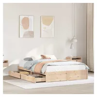 VidaXL Massivholzbett ohne Matratze 160x200 cm Kiefernholz