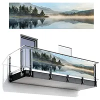MuchoWow Balkon-Sichtschutz, Hellblau, Kunststoff, Rechteckig, 300x95 cm, Sonnen- & Sichtschutz, Sichtschutz Garten, Balkon Sichtschutze