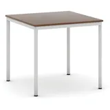 Esstisch, 800 x 800 mm, Tischgestell grau, Nussbaum