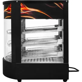 MONSTER SHOP Speisenwärmer Heißtheke Warmhaltetheke Gewerblicher Glas warme Pizza Kuchen Vitrine schwarzer Stahl elektrisch 30 - 85°C Temperaturkontrollschal... - Schwarz