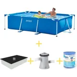 Intex Frame Pool - 260 x 160 x 65 cm - Inklusive Solarsegel, Filterpumpe & Filter