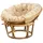 Dekoleidenschaft Relaxsessel Papasan Baumwolle 90 x 81 x 90 cm Braun/Beige mit Kissen